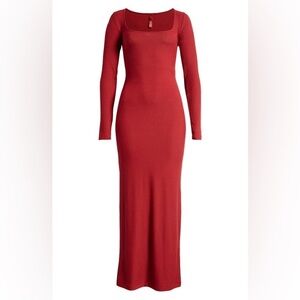 🆕SKIMS Soft Lounge Long Sleeve Dress In Brick